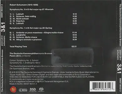 Robert Schumann - Deutsche Kammerphilharmonie, Järvi - Symphonies No. 1 & No. 3 (2010) {Hybrid-SACD // ISO & HiRes FLAC} 