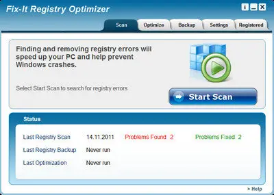 Smart PC Solutions Fix-It Registry Optimizer 2.1.0 DC 11.08.2014