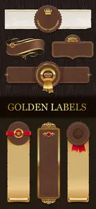Golden Vintage Labels Vector 2