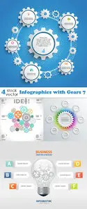 Vectors - Infographics with Gears 7