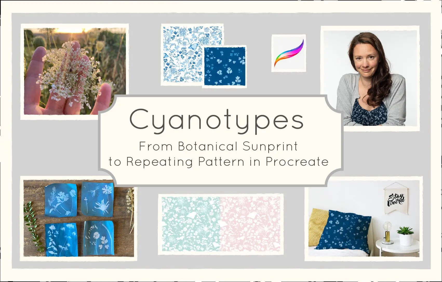 Cyanotypes - From Botanical Sunprint To Repeating Pattern In Procreate