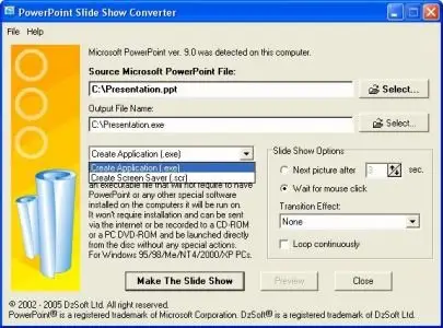 DzSoft PowerPoint Slide Show Converter 3.2.4.2