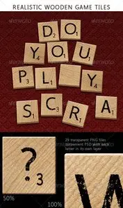 GraphicRiver Alphabet Letters on Wooden Tiles