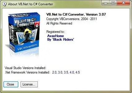 VB.Net to C Sharp Converter 3.07
