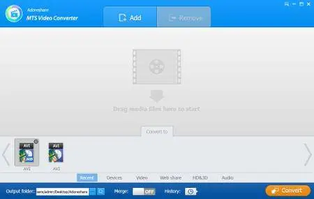 Adoreshare MTS Video Converter 1.0.0.0 Build 1887