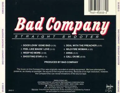 Bad Company - Straight Shooter (1975) {1988, Reissue}