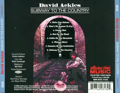 David Ackles - Subway To The Country (1970) Reissue 2002