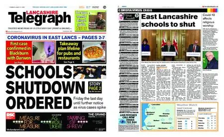 Lancashire Telegraph (Blackburn, Darwen, Hyndburn, Ribble Valley) – March 19, 2020
