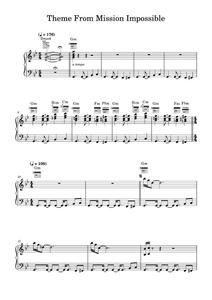 Mission Impossible Theme - Lalo Schifrin (Piano-Vocal-Guitar (Piano Accompaniment))
