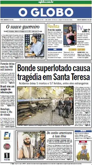 Jornal O Globo - 28 de agosto de 2011