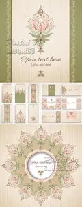 Vintage Floral Backgrounds & Cards Vector