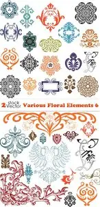 Vectors - Various Floral Elements 6