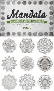 CreativeMarket - Awesome 69 Mandala II Set in Vector
