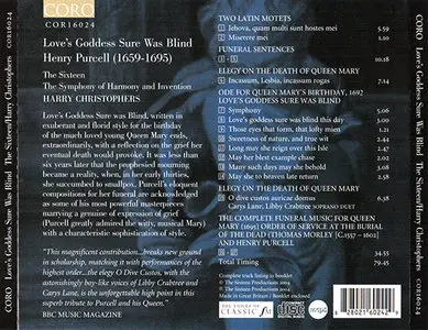 Henry Purcell - Love's Goddess Sure was Blind: The Complete Funeral Music for Queen Mary (2004)