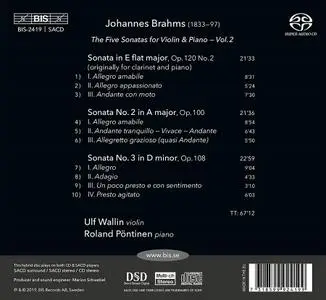 Ulf Wallin, Roland Pöntinen - Johannes Brahms: The Five Sonatas for Violin & Piano Vol. 2 (2019)