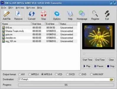 RM to AVI MPEG WMV VCD SVCD DVD Converter v5.7