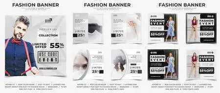 Stylish Fashion Discounts - Instagram Banners PSD Templates