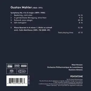 Orchestre Philharmonique du Luxembourg - Mahler: Symphony No. 4 in G Major & Piano Quartet in A Minor (2018)