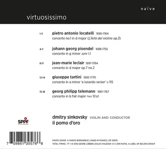 Dmitry Sinkovsky, Il Pomo d'Oro - Virtuosissimo: Locatelli, Pisendel, Leclair, Tartini, Telemann (2019)