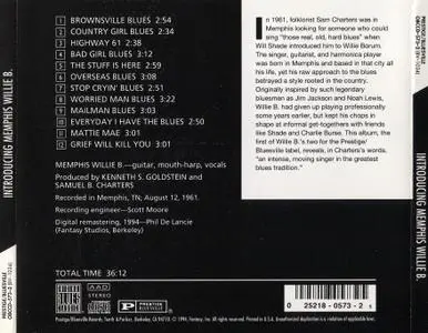 Memphis Willie B. - Introducing Memphis Willie B. (1961) {Prestige Bluesville OBCCD-573-2 rel 1994}