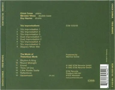 Chick Corea - Trio Music (1982) {ECM 1232/33} [Repost]