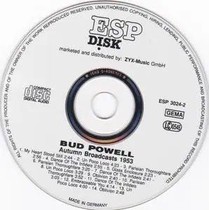 Bud Powell - Autumn Broadcasts 1953 (1993) {Reissue}