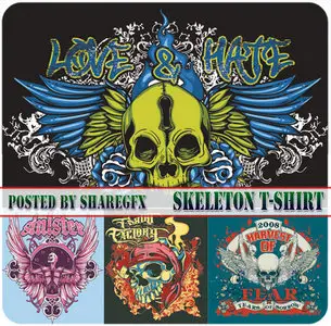 Stock Vector - Skeleton t-shirt