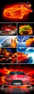 Stock Photo - Car and Flame