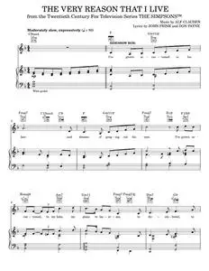 The Very Reason That I Live - Bob Harris, Matt Groening, Paul Francis Webster, The Simpsons, The Sim (Piano-Vocal-Guitar
