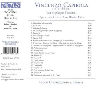 Paolo Cherici - Vincenzo Capirola: Lute Works, 1517 (2014)