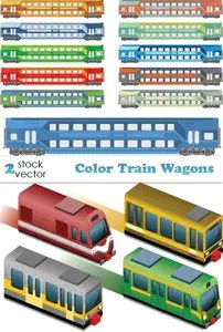 Vectors - Color train wagons