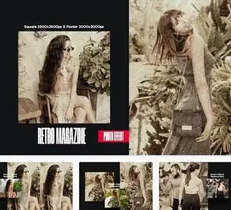 Retro Magazine Square And Poster Photo Effect - VQ4NUSU