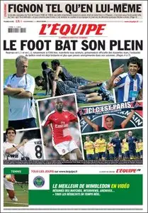L'Équipe, du Mercredi 01 Juillet 2009.