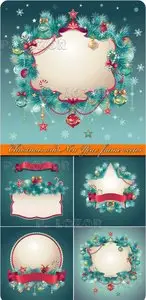 Christmas and New Year frame vector