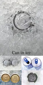 Stock Photo: Aluminum jar for drinks in ice 