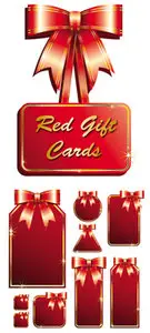 Red Gift Cards Vector