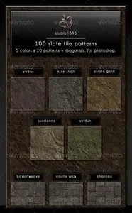 GraphicRiver 100 (5x10x2) Slate Paving Tile Patterns