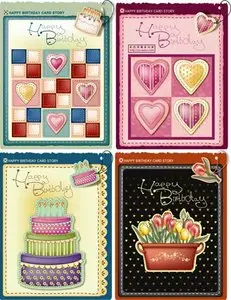 Cute birthday card template material