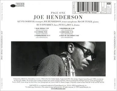 Joe Henderson - Page One (1963) [RVG Edition, 1999]
