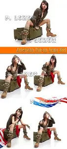 American Pin-up Army Girl - Stock Photos 