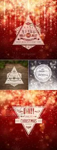 Retro Christmas Backgrounds Vector 2