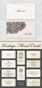 Vintage Floral Cards Vector