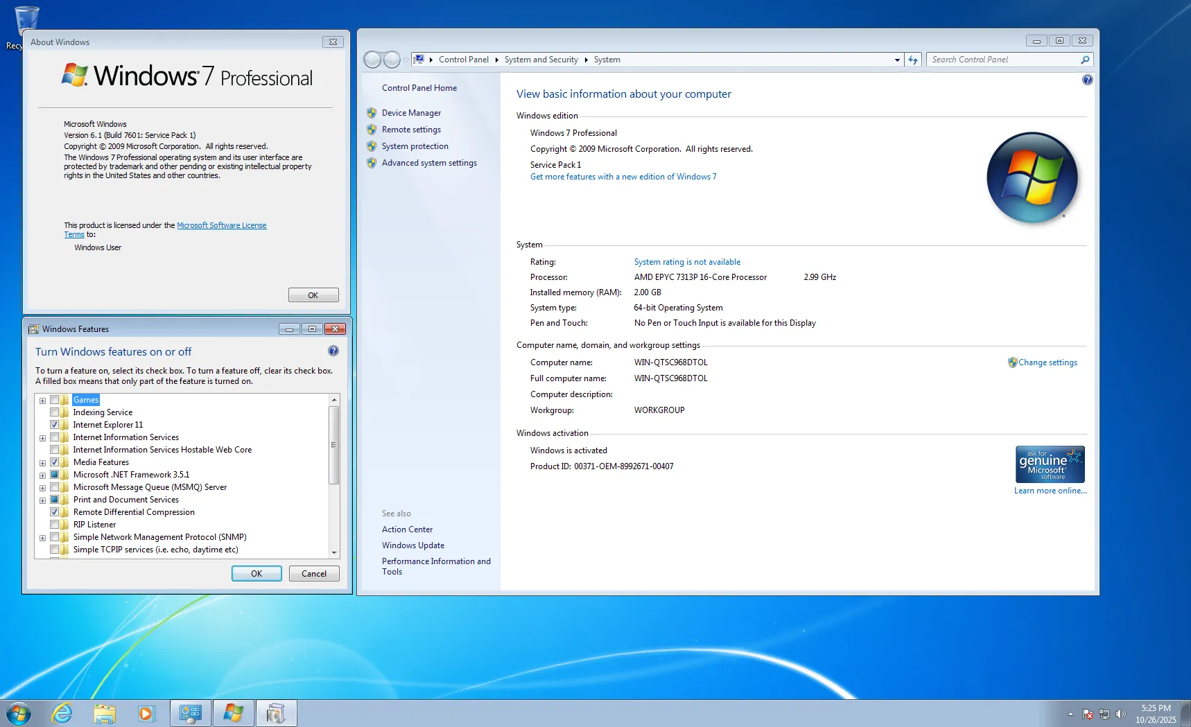 Windows 7 Professional SP1 Multilingual (x64) Preactivated October 2025