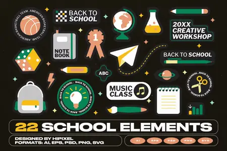 EE - School Elements & Badges 8JL5MZG
