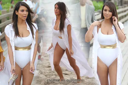 Kim Kardashian - Swimsuit candids on the beach in Miami September 24, 2012 Part 2