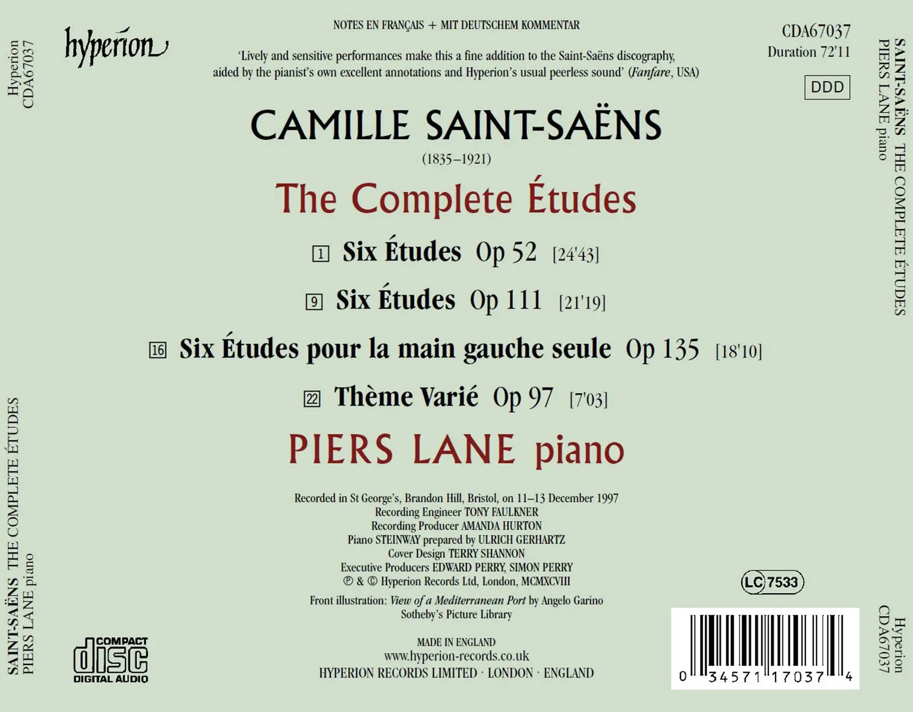 Piers Lane - Camille Saint-Saens: The Complete Etudes (1998) / AvaxHome