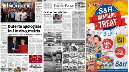 Philippine Daily Inquirer – September 28, 2016