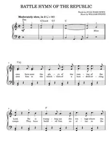 Battle Hymn Of The Republic - Julia Ward Howe (Easy Piano)