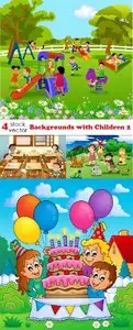 Vectors - Backgrounds with Children 2