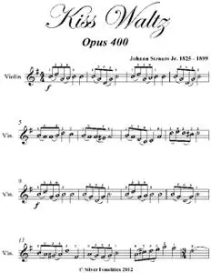«Kiss Waltz Easy Violin Sheet Music» by Johann Strauss Jr